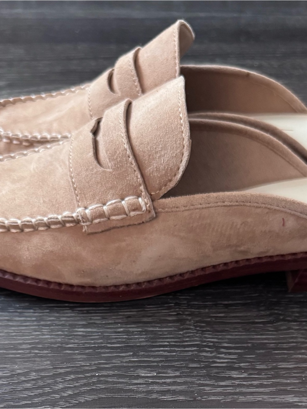 Dolce Vita Tan Suede Penny Mule Loafers - Picture 2 of 3